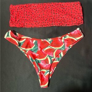 Watermelon Print Bikini Set